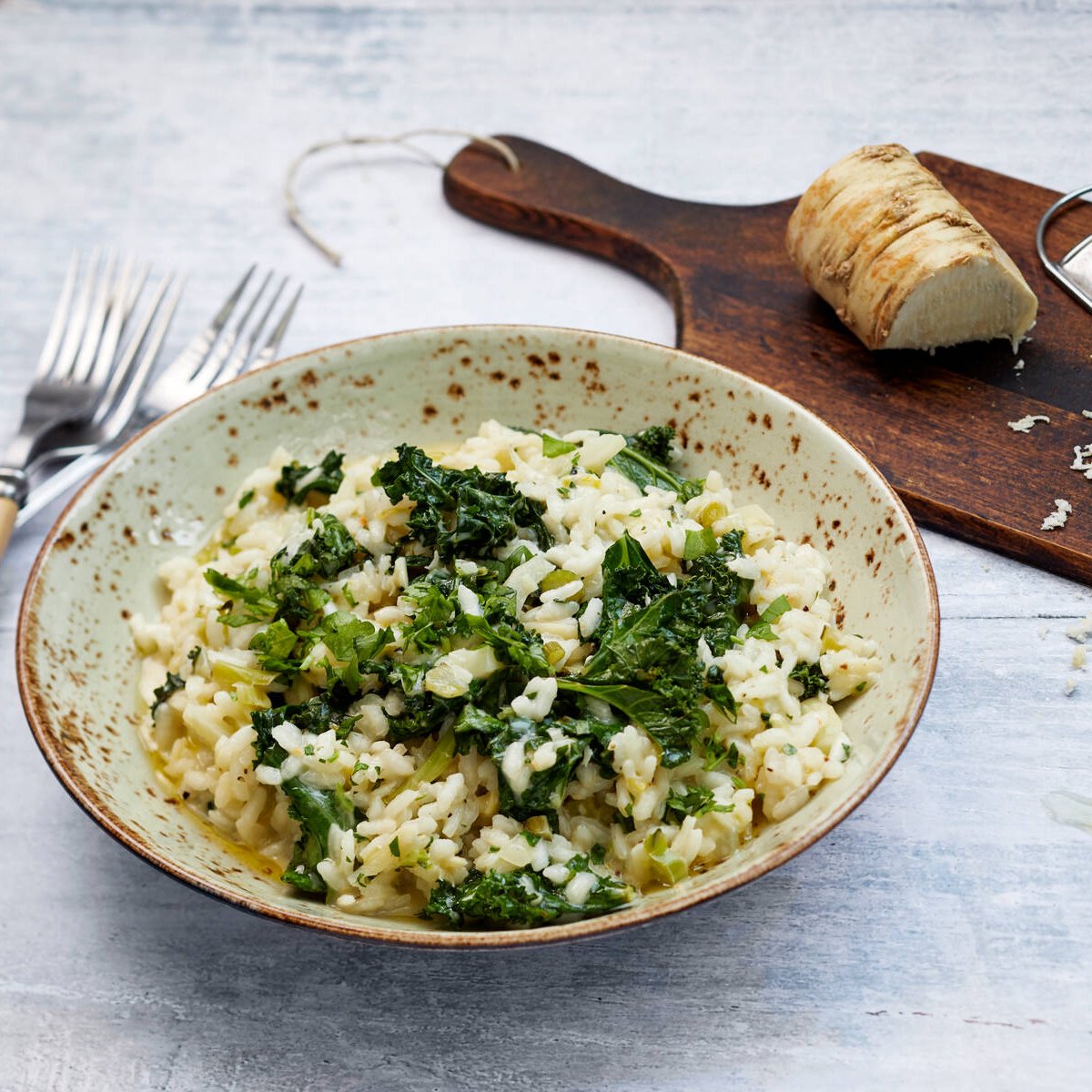 Vegaaninen lehtikaalirisotto