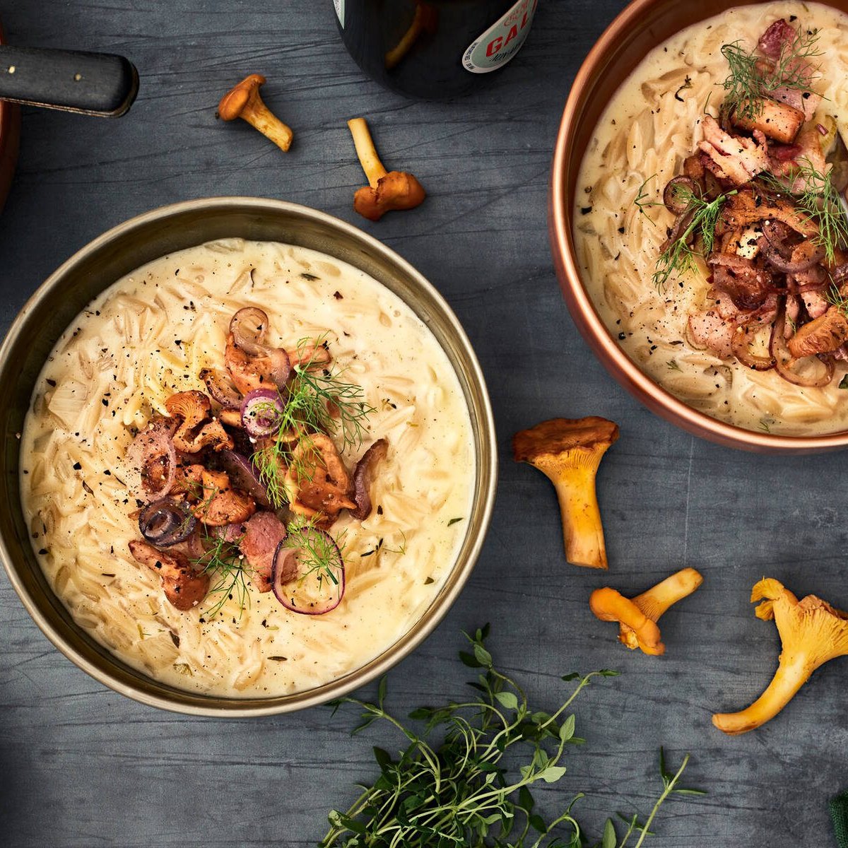Orzo-sienirisotto