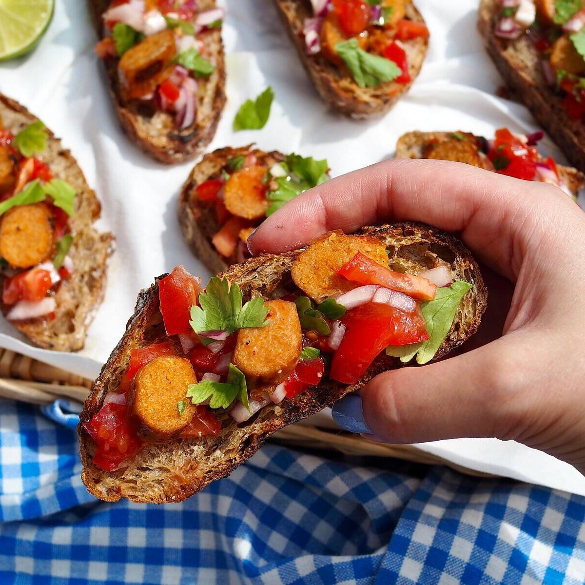 Chorizo bruschetta