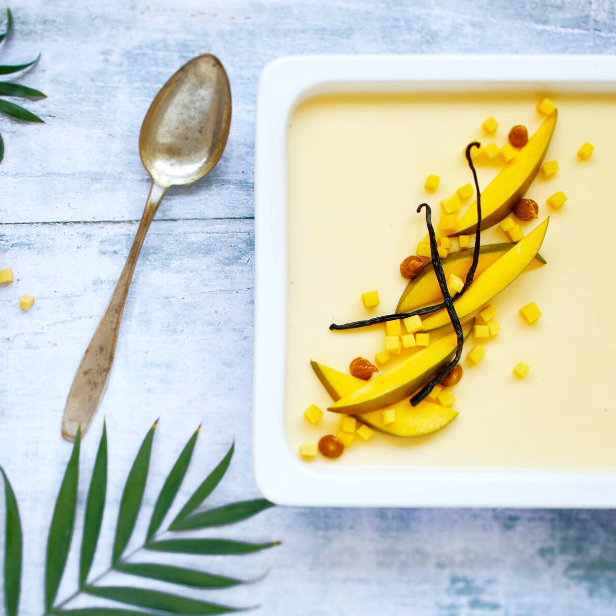 Mango-vanilja pannacotta