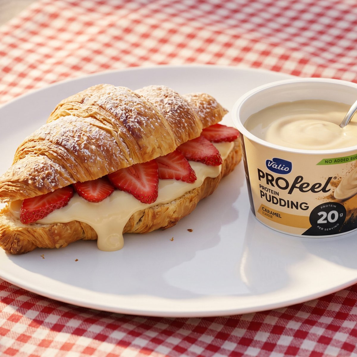 Deserowy croissant z karmelowym puddingiem