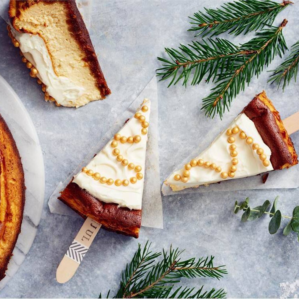 Ugnsbakad cheesecake med apelsin och pepparkaka
