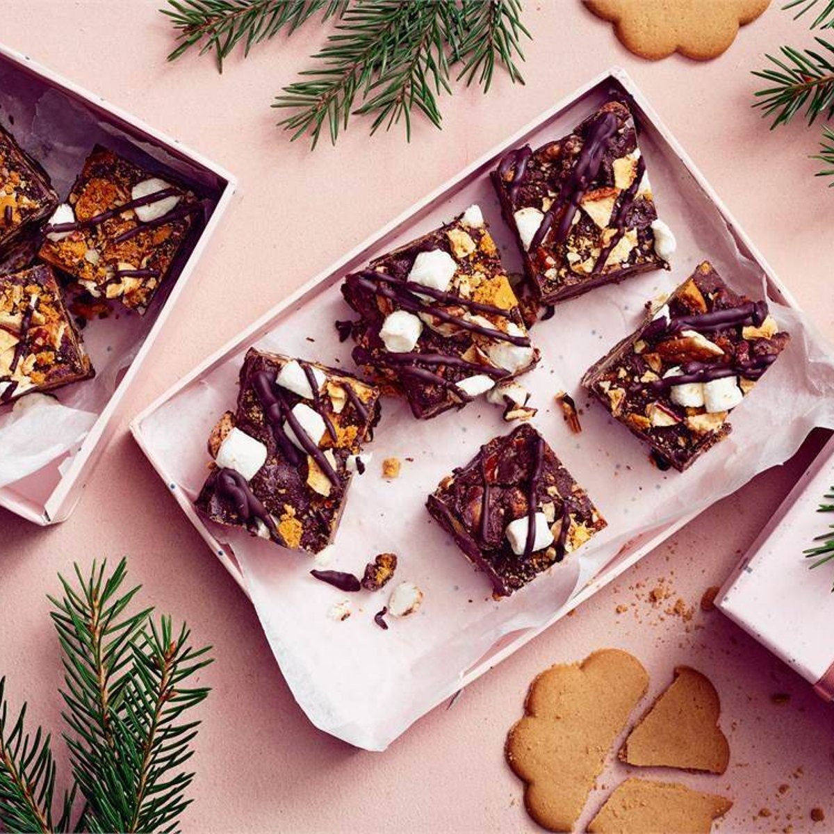 Rocky road med mörk choklad