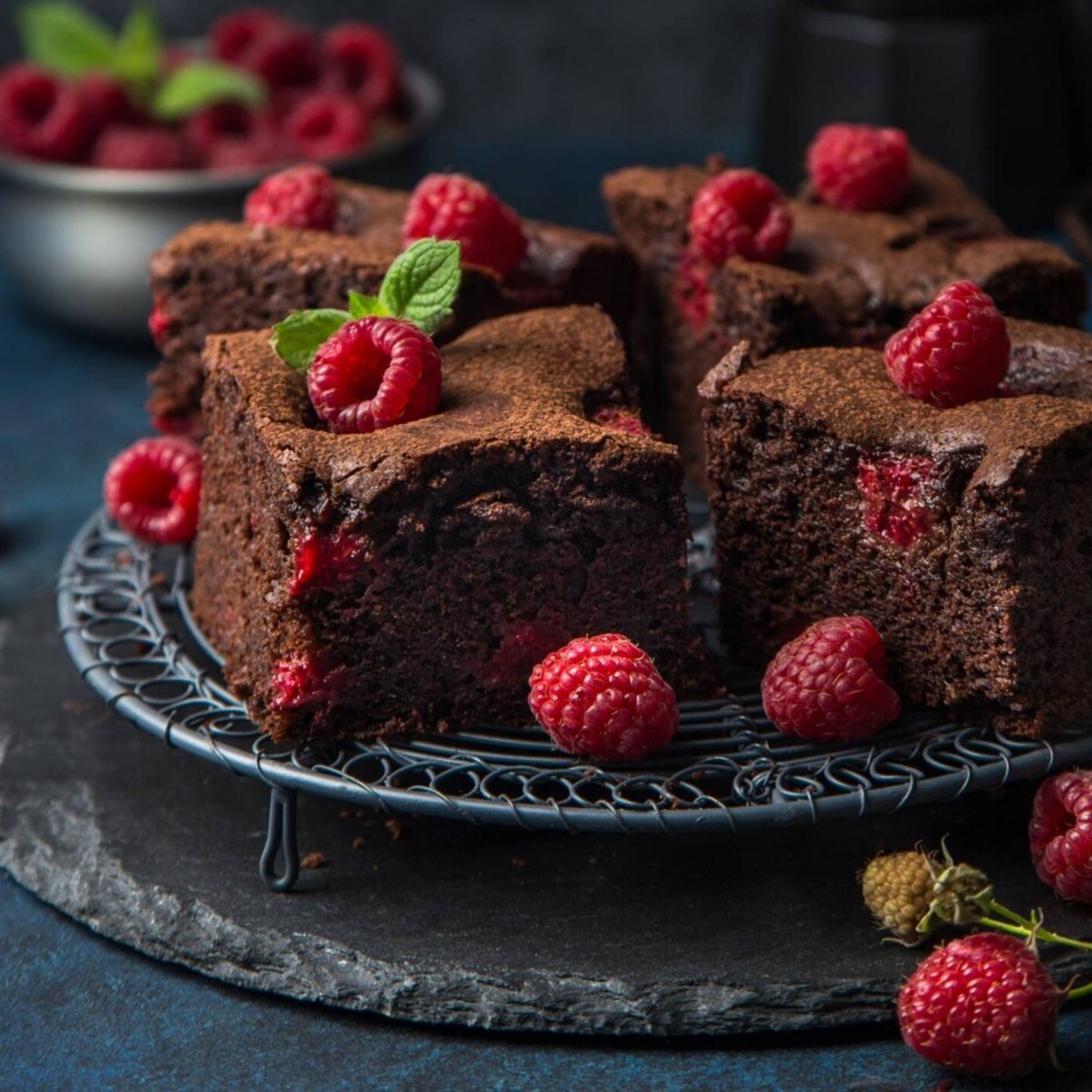 Lyxiga choklad & hallon brownies