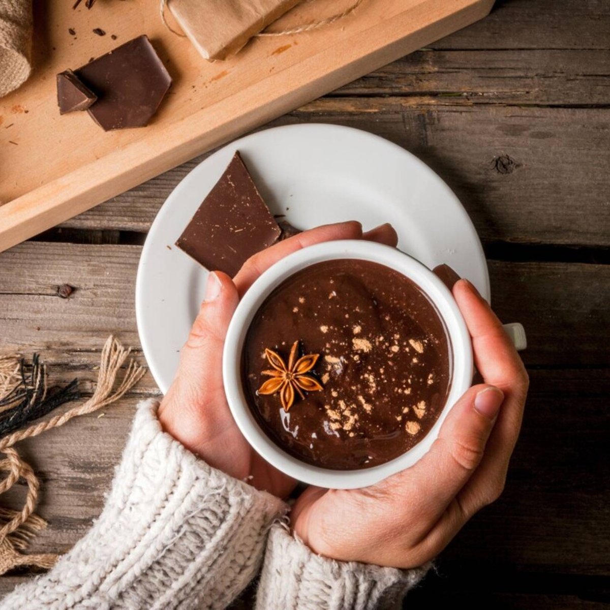 Varm kryddig chokladkräm