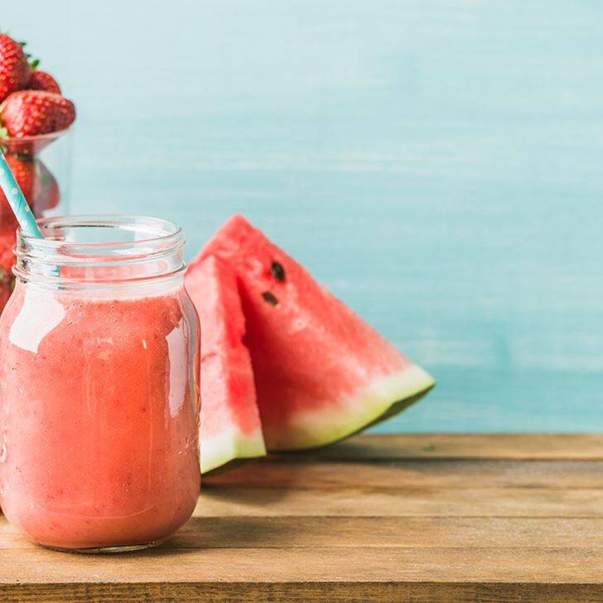Smoothie med jordgubbar och melon