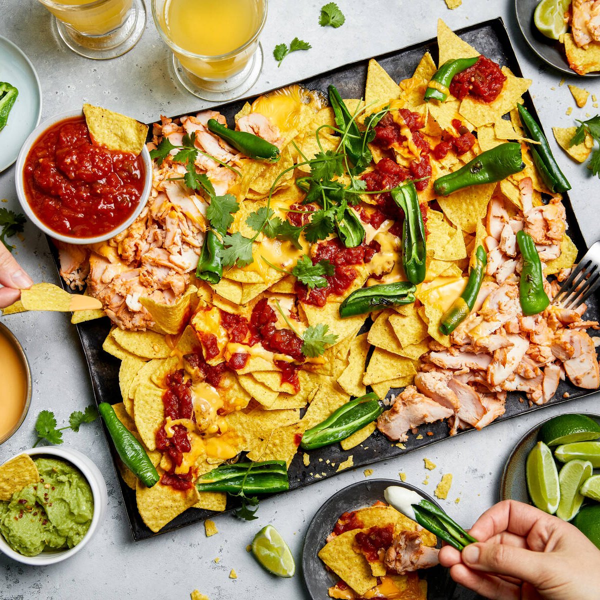Nachoplåt med grillad kyckling