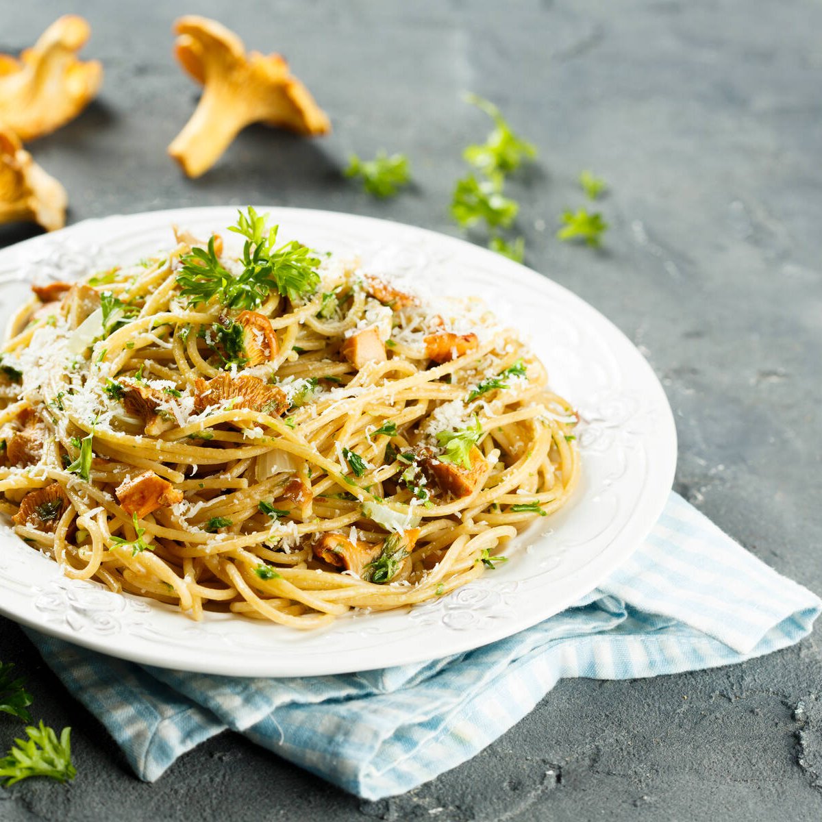 Vegetarisk kantarellpasta