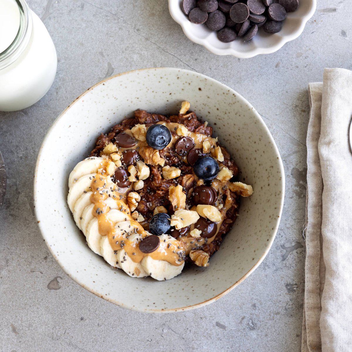 Chokladgröt med mandelsmör