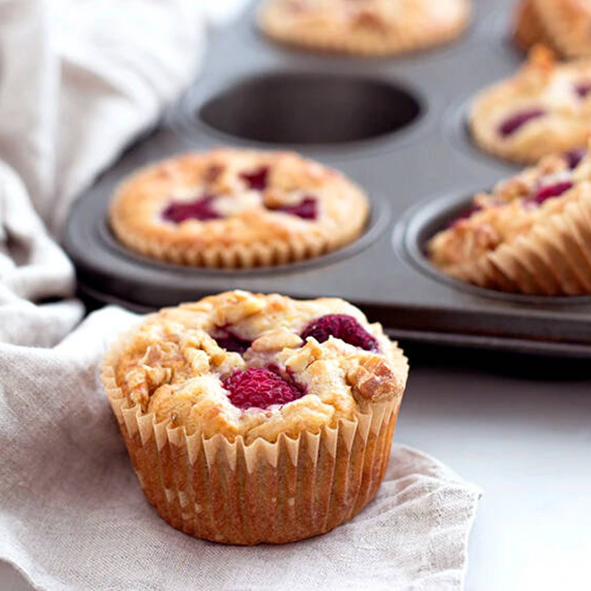 Frukostmuffins med hallon