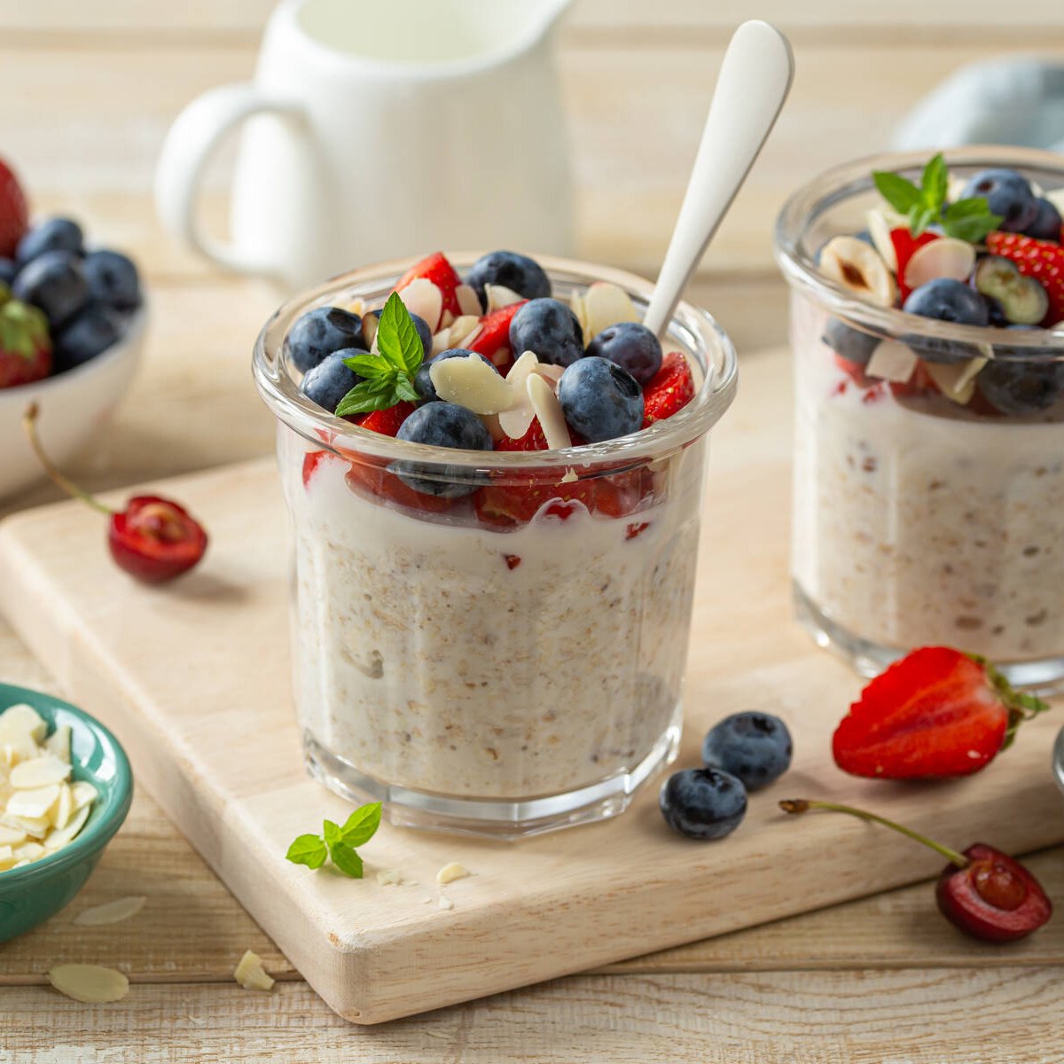 Overnight oats med trädgårdsbär