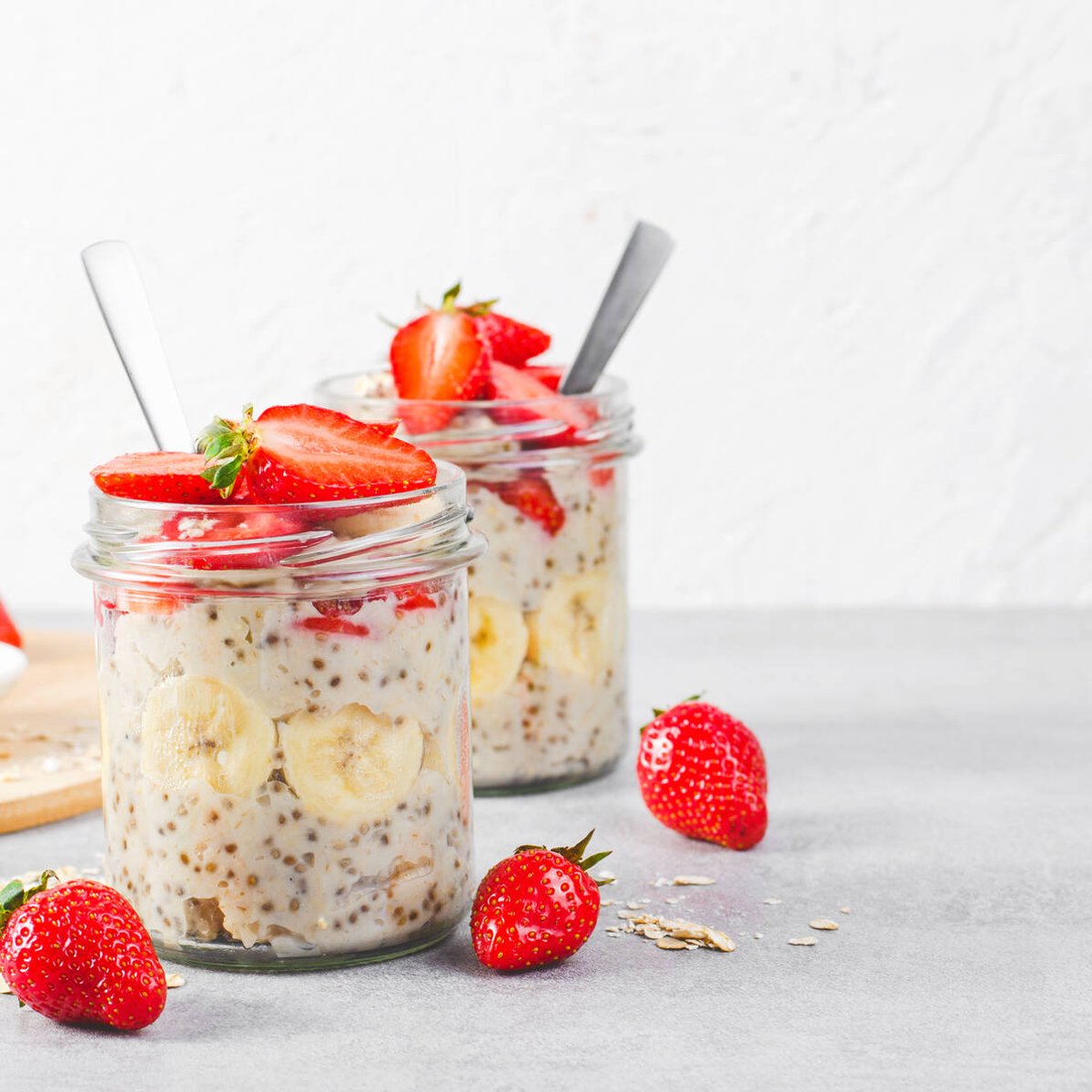 Overnight oats med jordgubb-och bananyoghurt