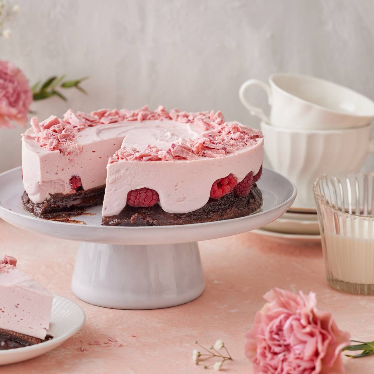 Cheesecake med hallon och kladdkaka