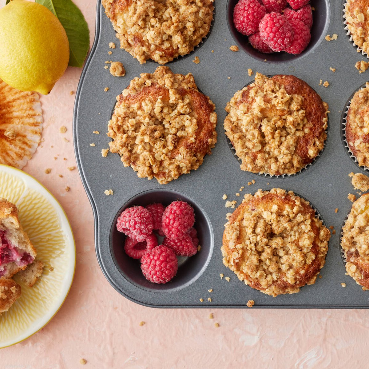 Citron- och hallonmuffins med smultopping