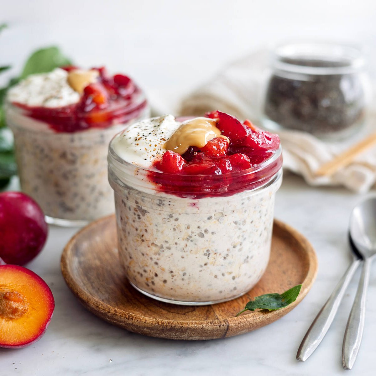 Overnight oats med plommon