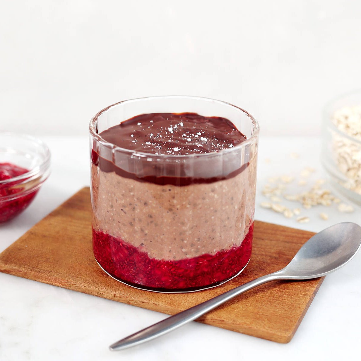 Overnight oats mixad med choklad