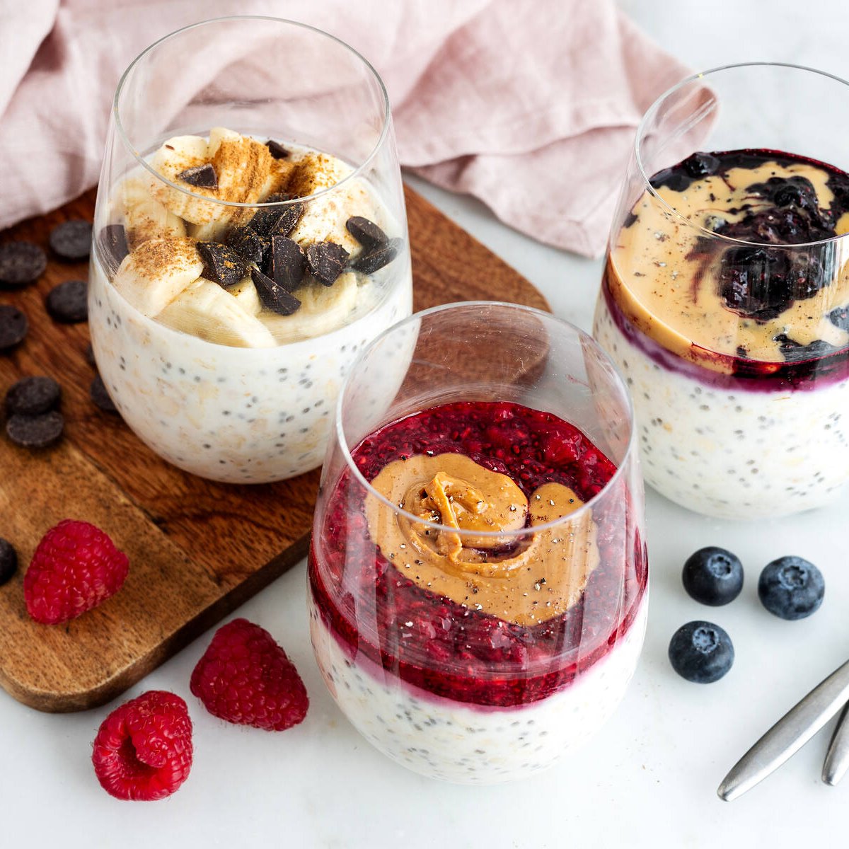 Overnight oats med vaniljyoghurt x 3