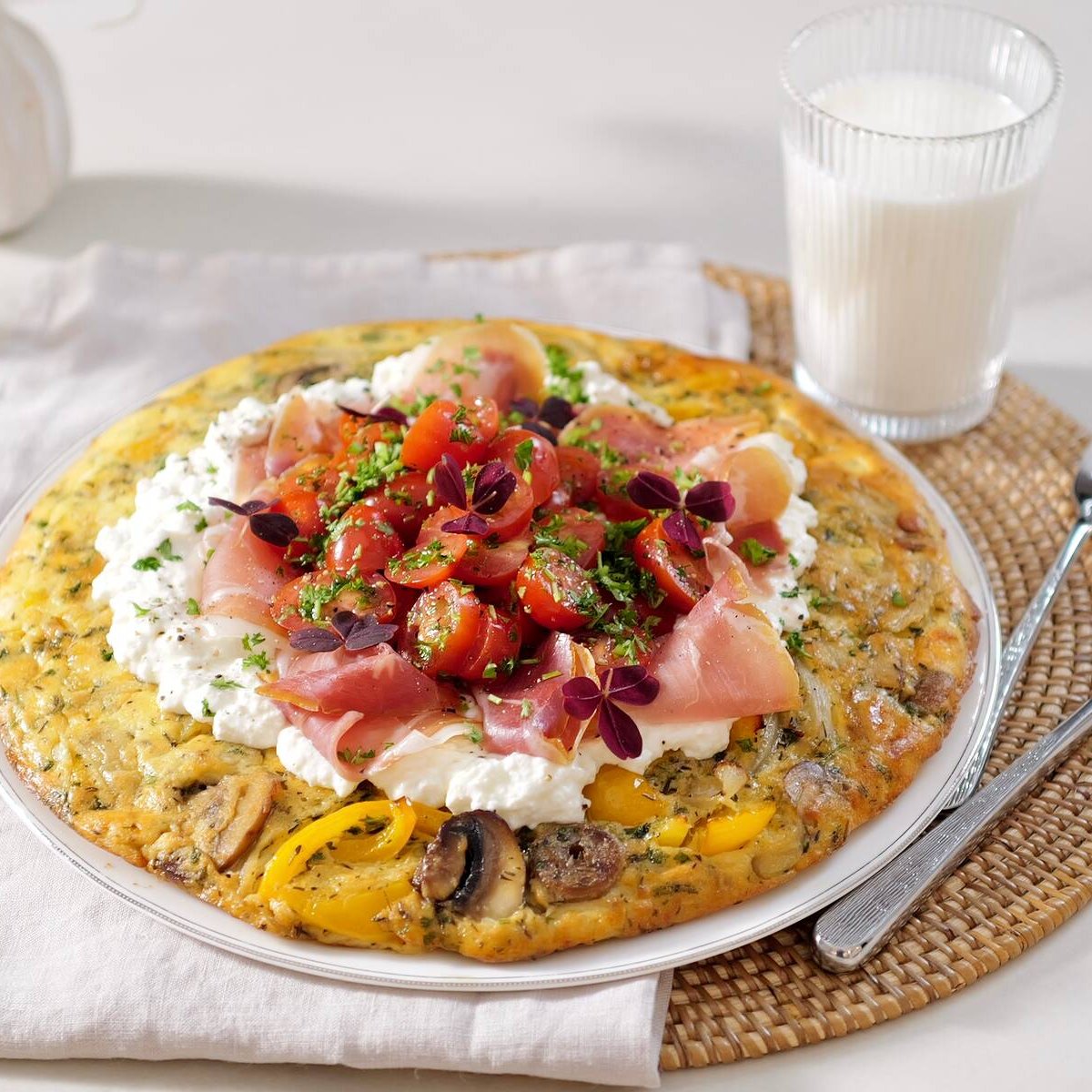 Frittata med cottage cheese