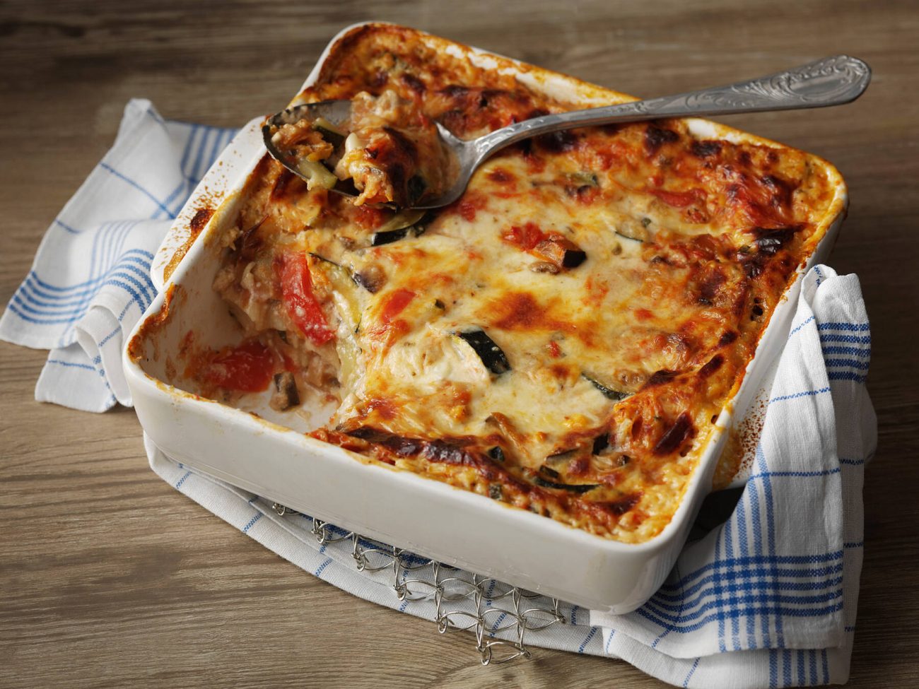 Kahden juuston kasvislasagne