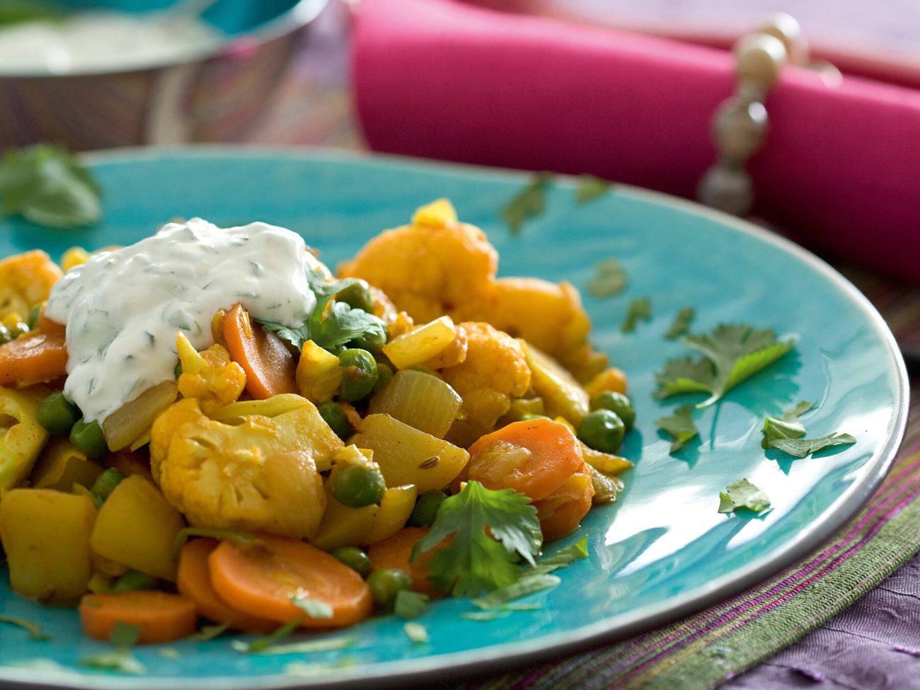 Kasviscurry ja minttuchutney