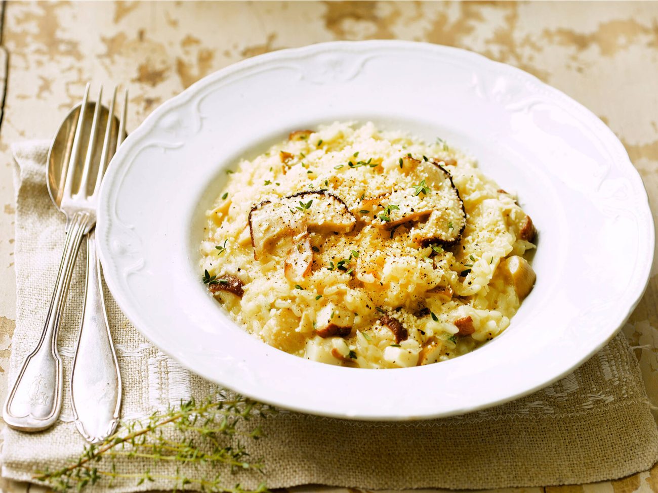 Juustoinen sienirisotto