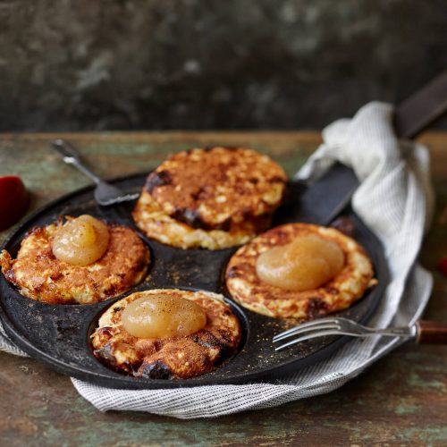 Omenaiset proteiinipannarit pannulla