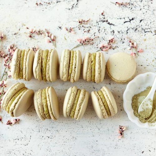Matcha-pistaasimacarons