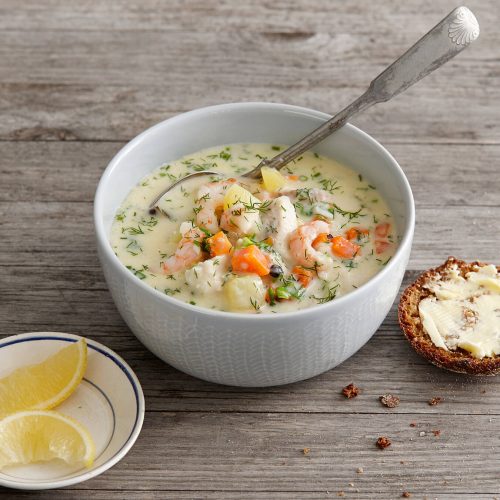 Siika-katkarapukeitto