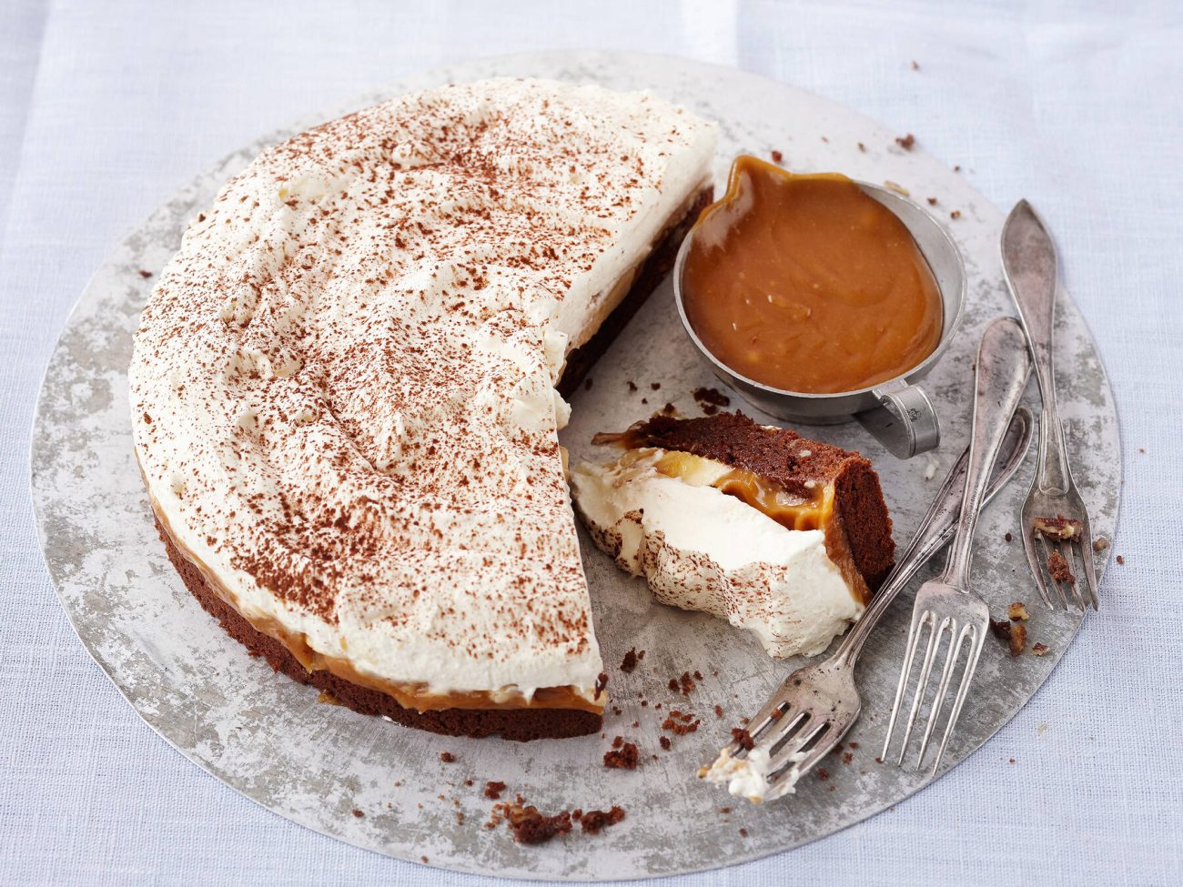 Banoffee browniepohjalla