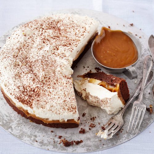 Banoffee browniepohjalla