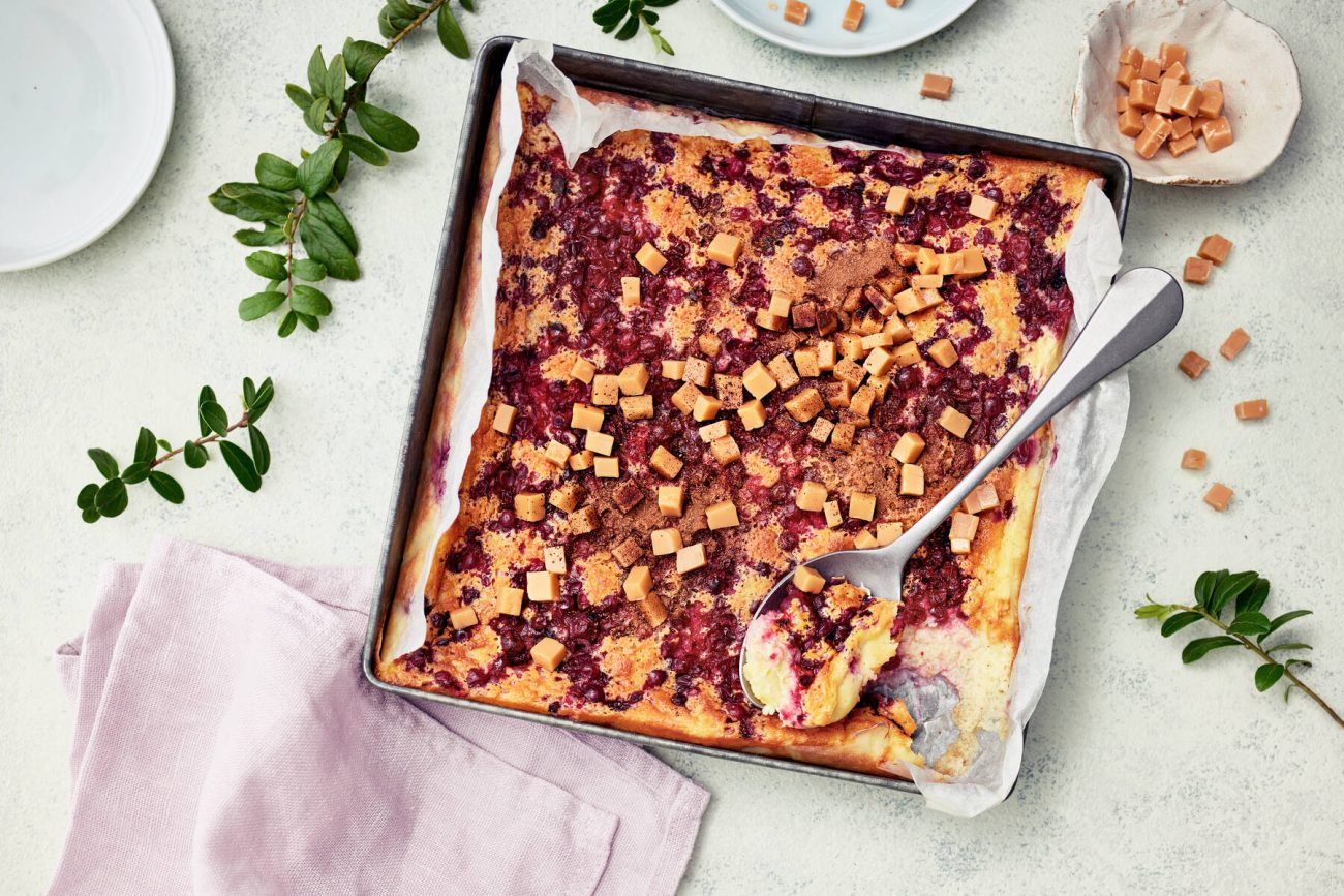 Pohjaton puolukkapiirakka