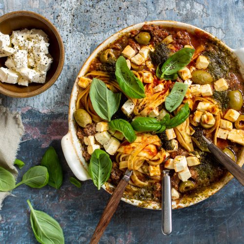 Välimeren pastavuoka mikrossa