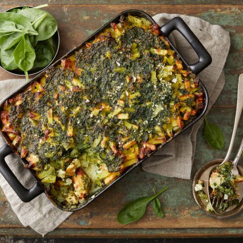 Pinaattinen Mifu-perunakiusaus