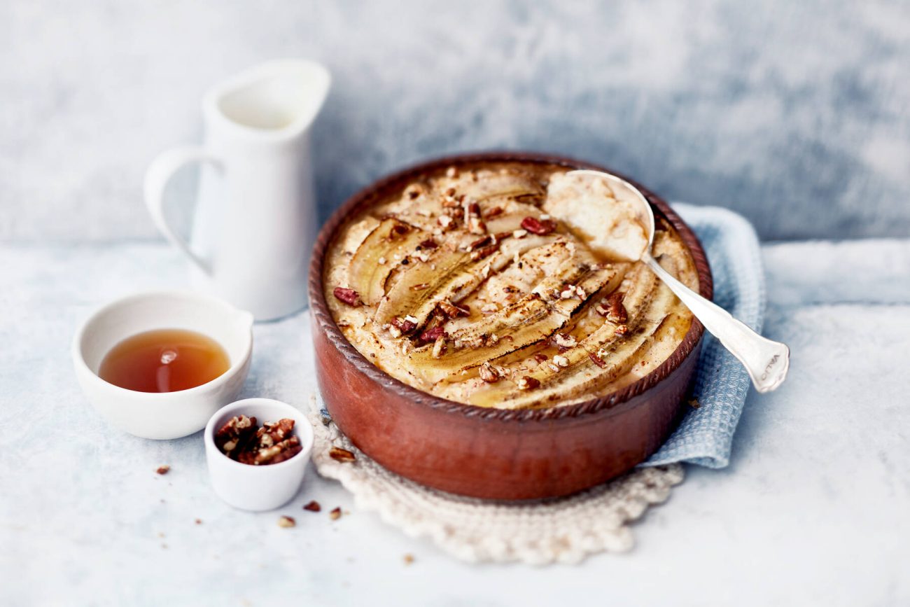 Banaani-pähkinäjoulupuuro