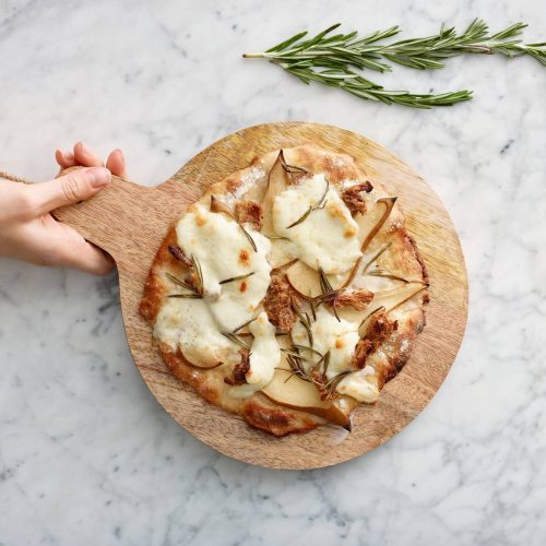 Päärynäinen pizza bianca