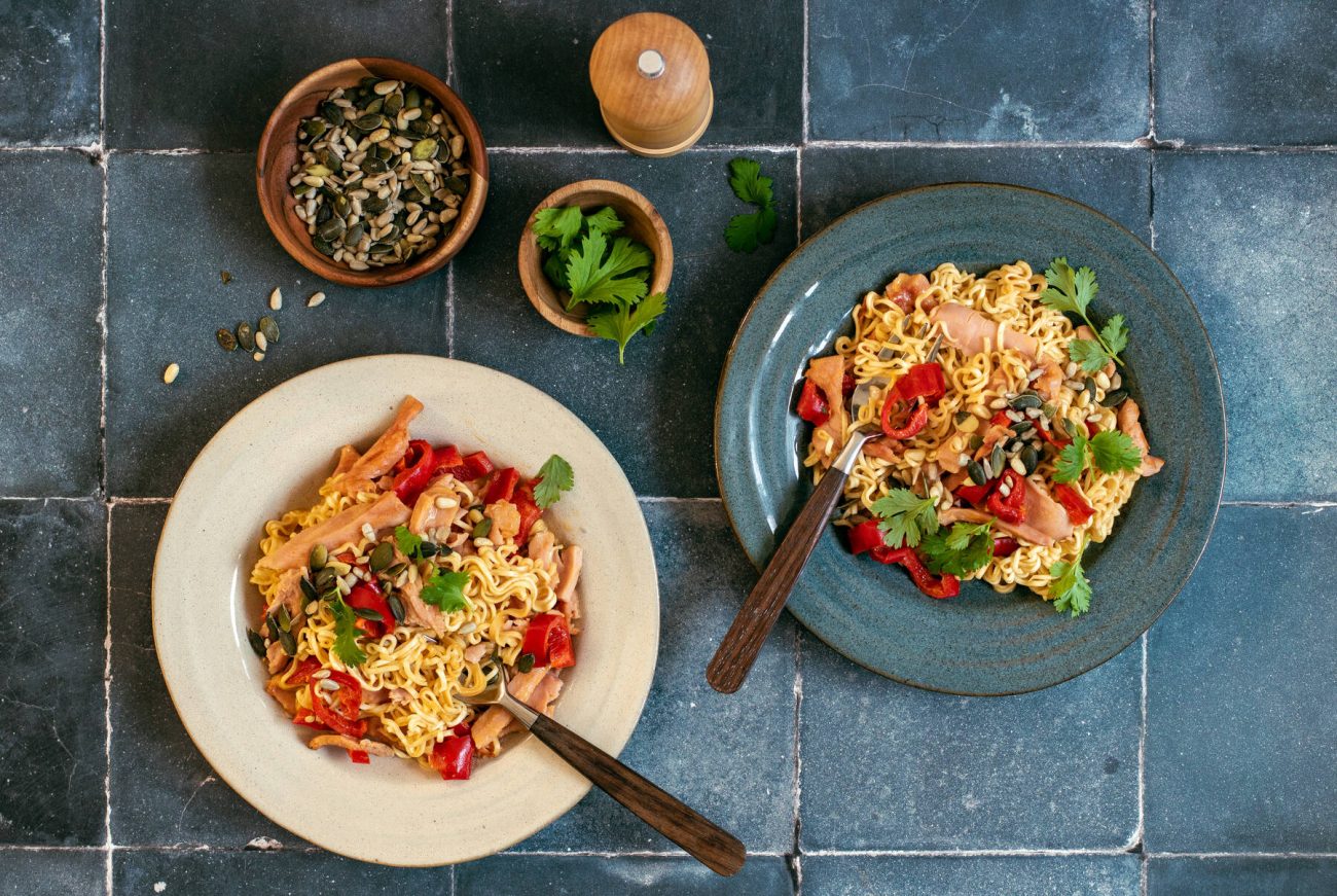 Sweet chili nuudelit mikrossa