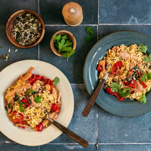 Sweet chili nuudelit mikrossa