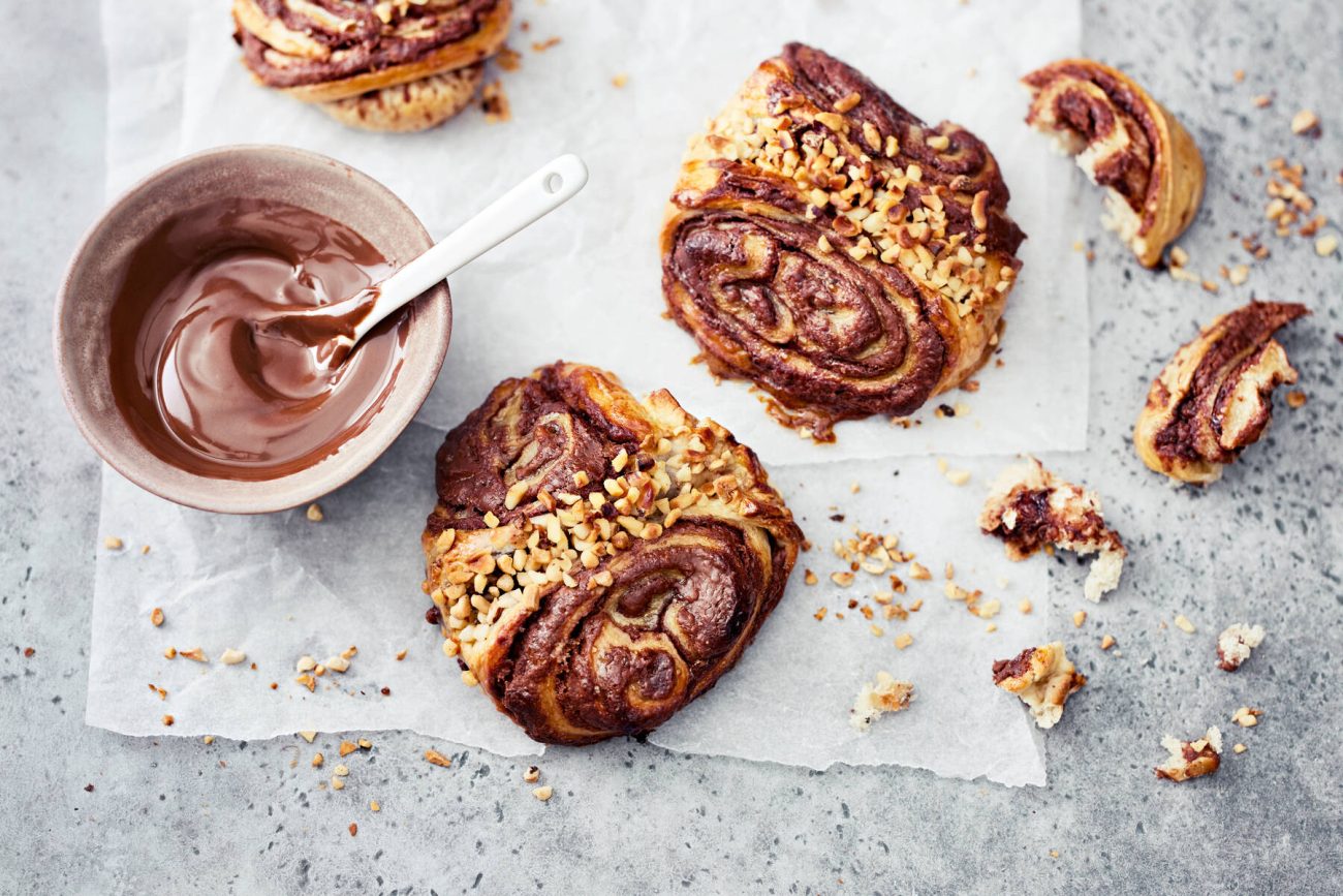 Suklaa-hasselpähkinäkorvapuustit