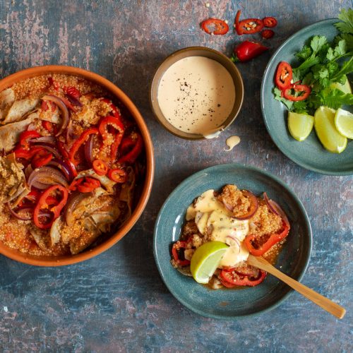 Kvinoa-kebabarrabbiata mikrossa