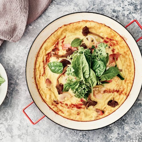 Sieni-pekonifrittata