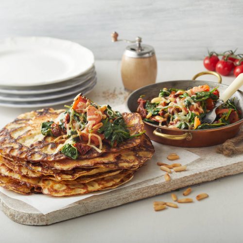 Pinaatti-juustotäyte letuille