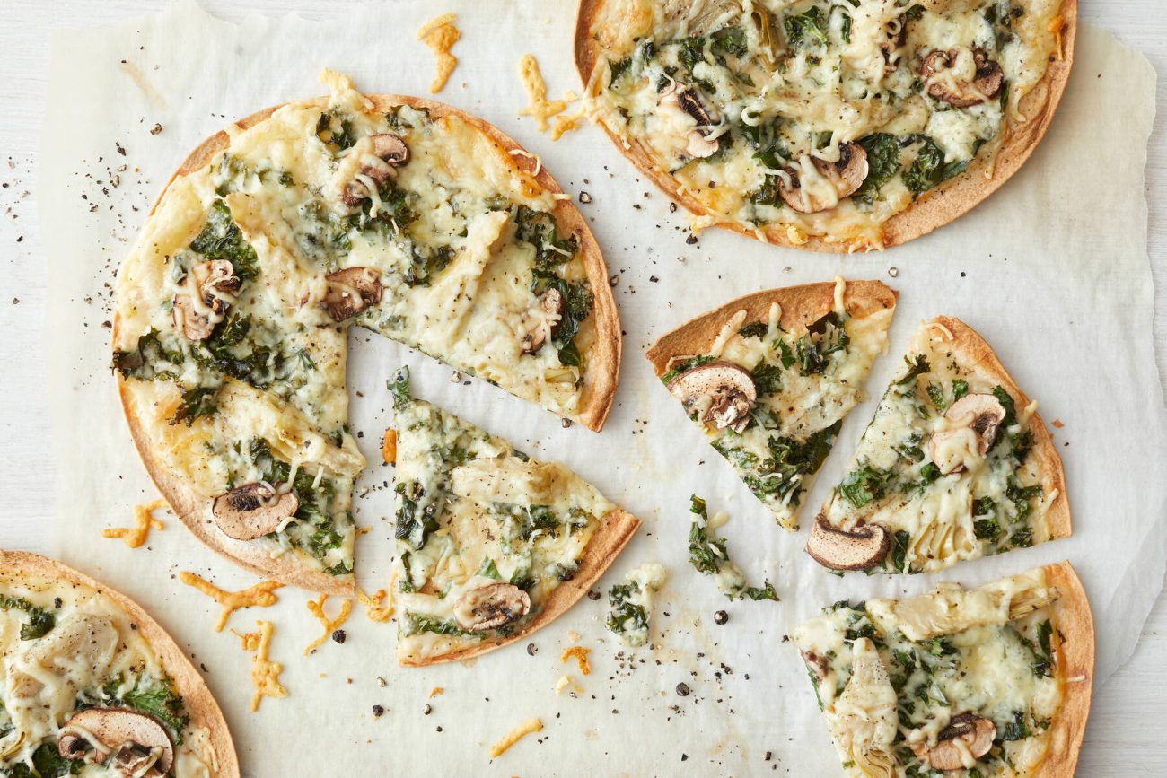 Lehtikaali-tortillapizzat