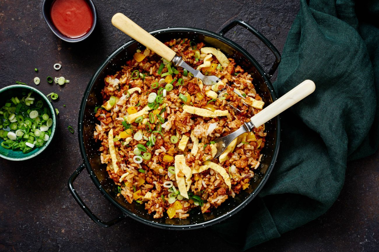 Paistettu Mifu jauhis-riisi