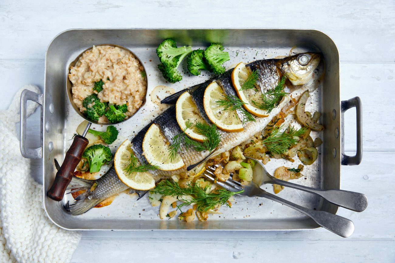 Sitruunainen uunikala & parsakaalirisotto