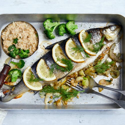 Sitruunainen uunikala & parsakaalirisotto