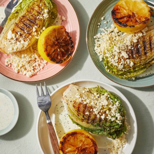 Grillattu sydänsalaatti ja lipstikkamajoneesi