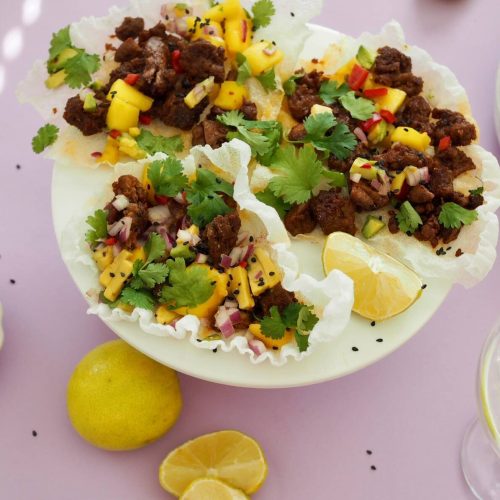 Nyhtökaura riisipaperitacot