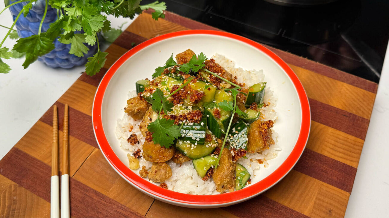 Imanin ja Leenan rapea valkosipulitofu