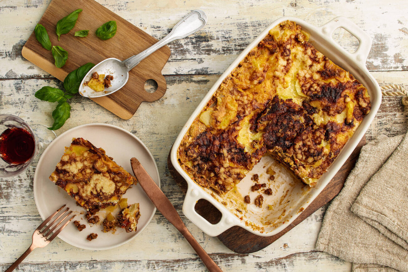 Härkis Kaurajauhis-perunalasagne