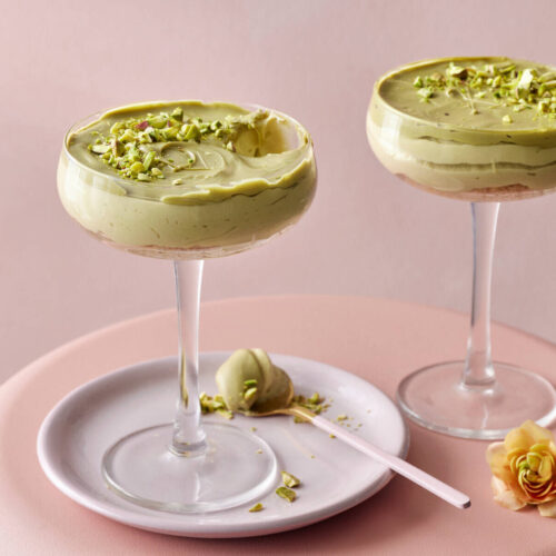 Pistaasijuustokakku lasissa